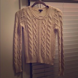 Beige Cable Knit Sweater